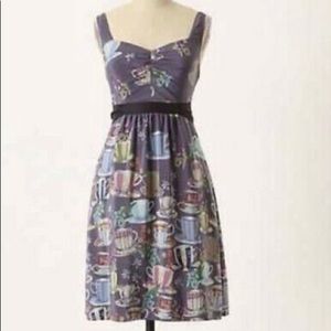 Anthropologie silk teacup dress